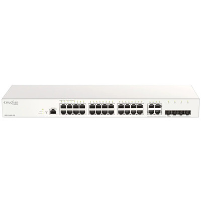 D-Link DBS-2000-28 Nuclias Cloud Managed Switch, 24 Gigabit Ethernet ports, 4 Combo GE/SFP ports